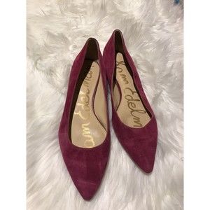 Sam Edelman Reyanne Magenta Purple Suede Pointed Toe Spikes Ballet Flats 7M